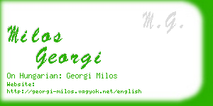 milos georgi business card
